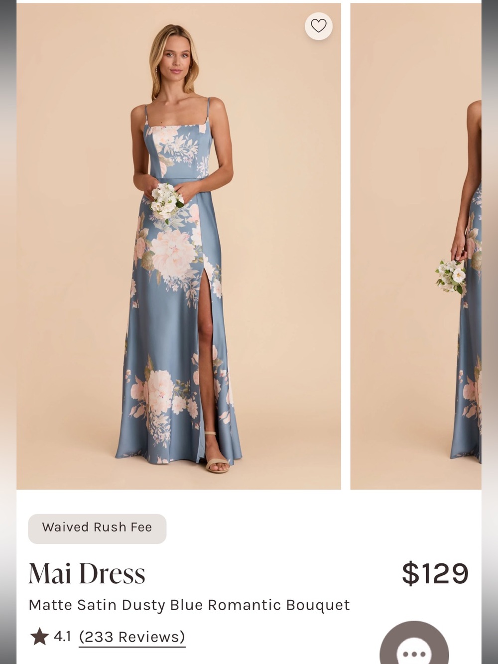 Birdy Grey Mai Dress - Dusty Blue Floral Matte Satin Dress